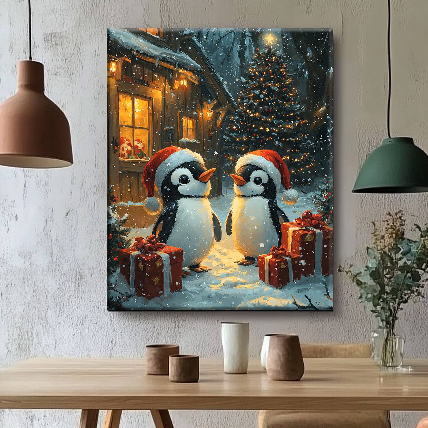 Joie des animaux en hiver - peinture par numéros
