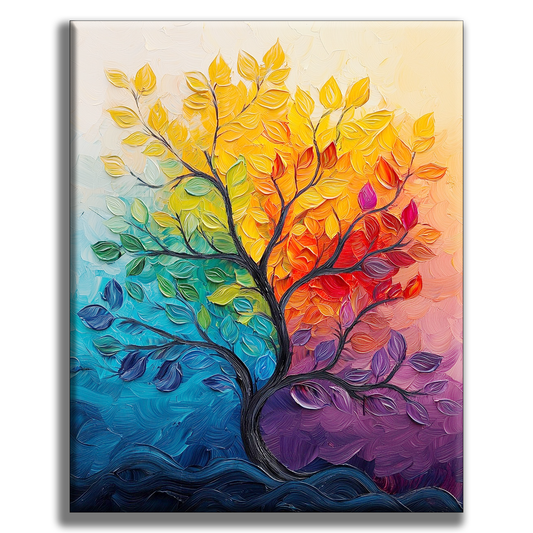 Arbre de vie dans la joie des couleurs - peinture par numéros