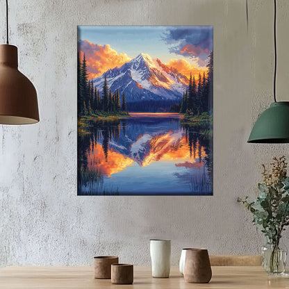 Reflet de montagne - peinture par numéros