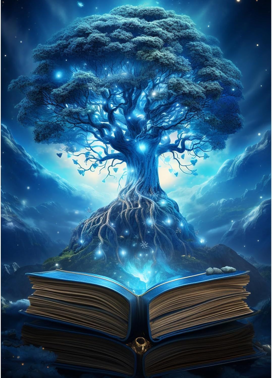 Blauer Baum der Weisheit - Diamond Painting