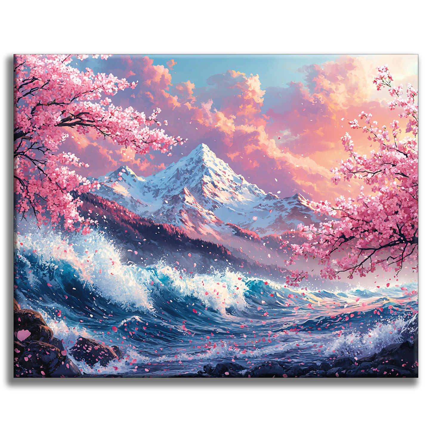 Sommets de la mer de fleurs - peinture par numéros