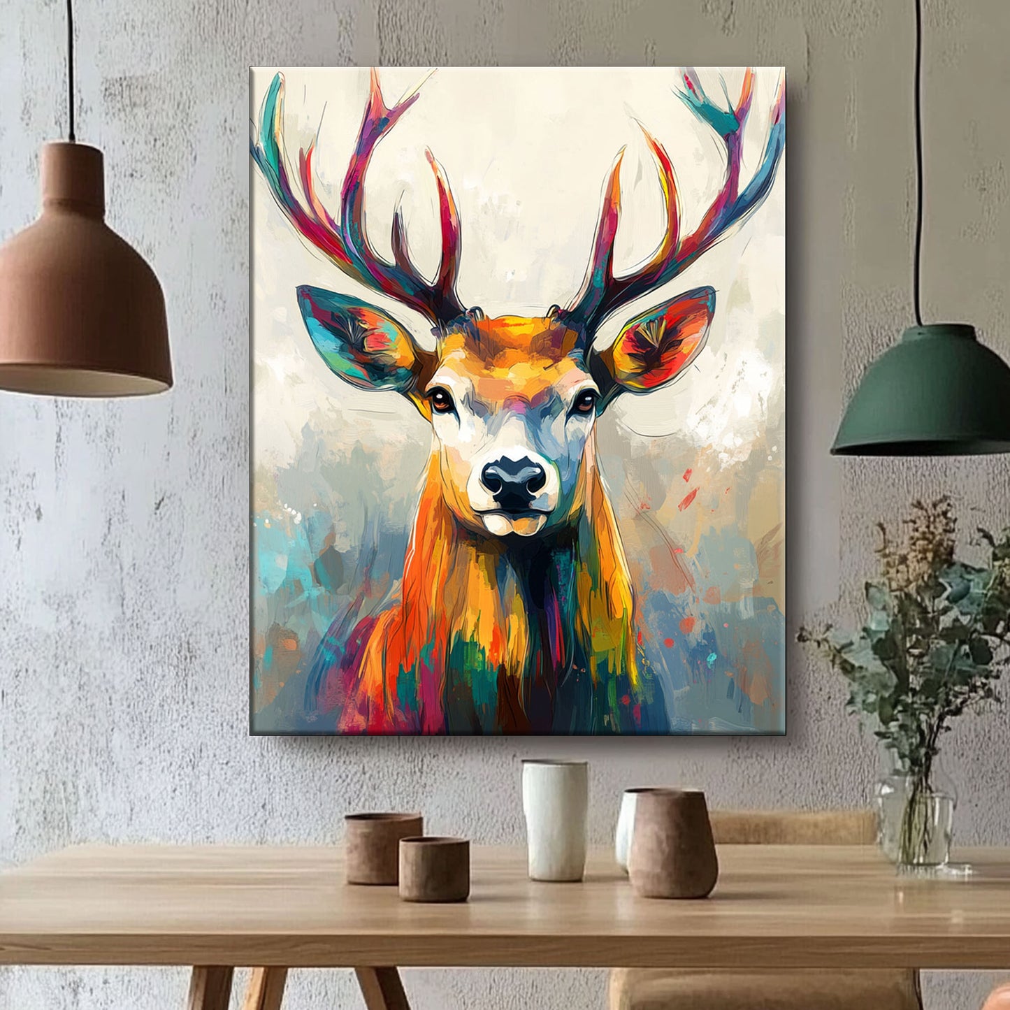 Cerf coloré - peinture par numéros