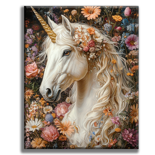 Licorne de fleurs - peinture par numéros