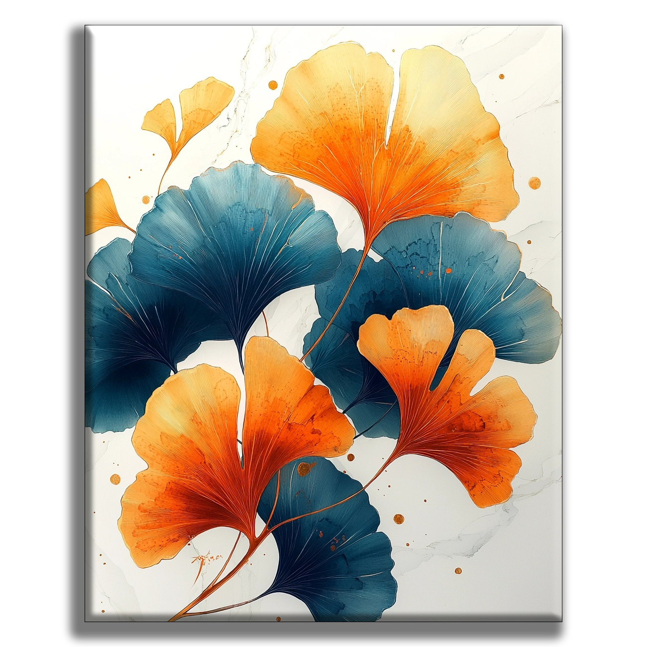 Feuilles de Gingko - Peinture par numéros