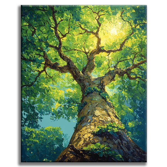 Arbre majestueux dans la forêt - Peinture par numéros