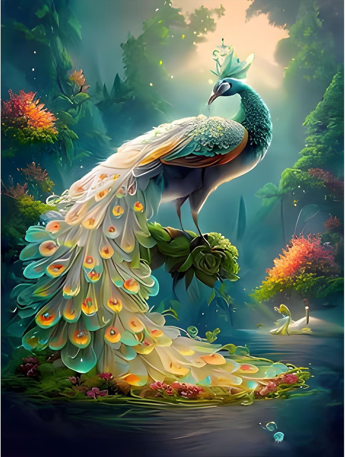 Pfau im Märchenwald - Diamond Painting