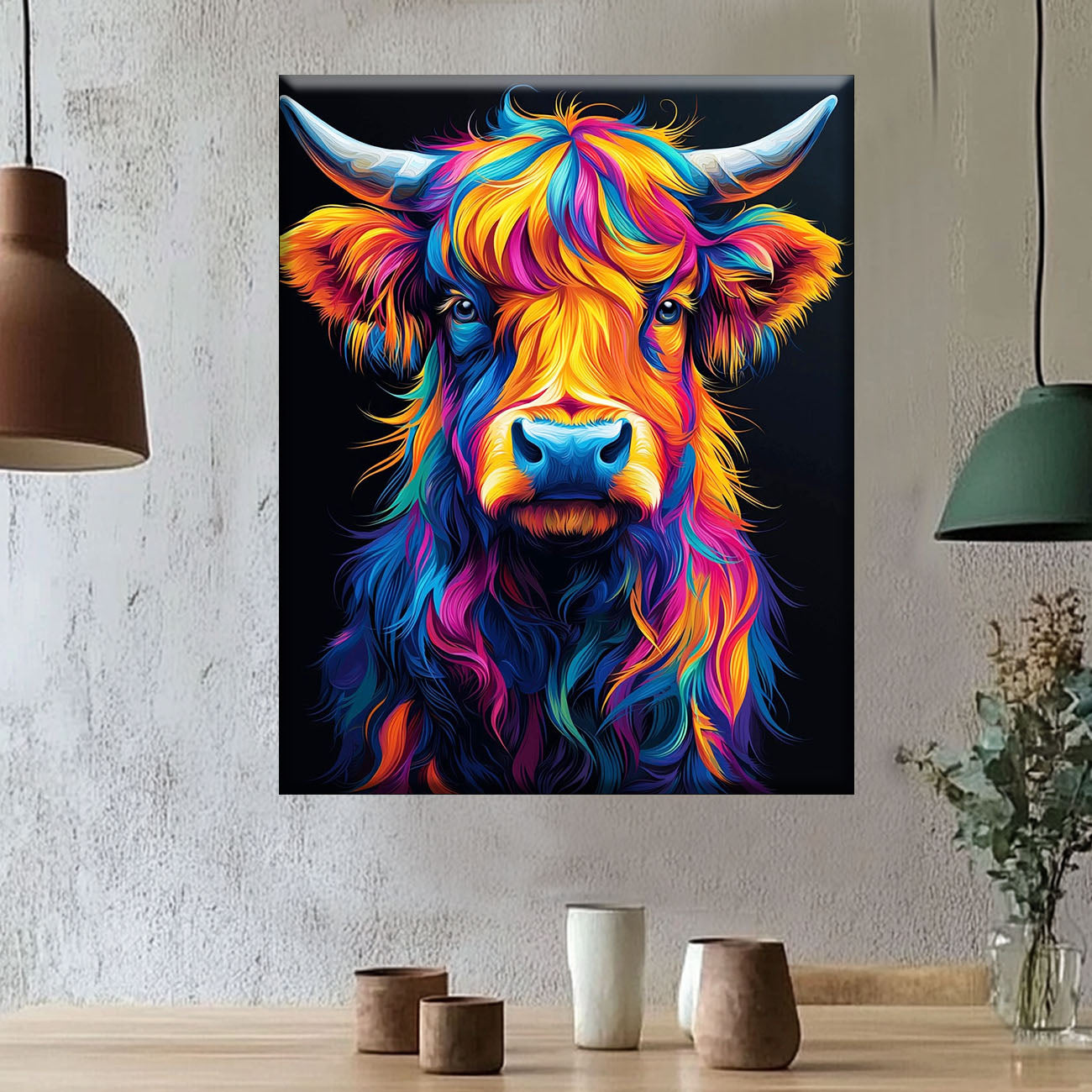 Vache arc-en-ciel - Peinture par numéros