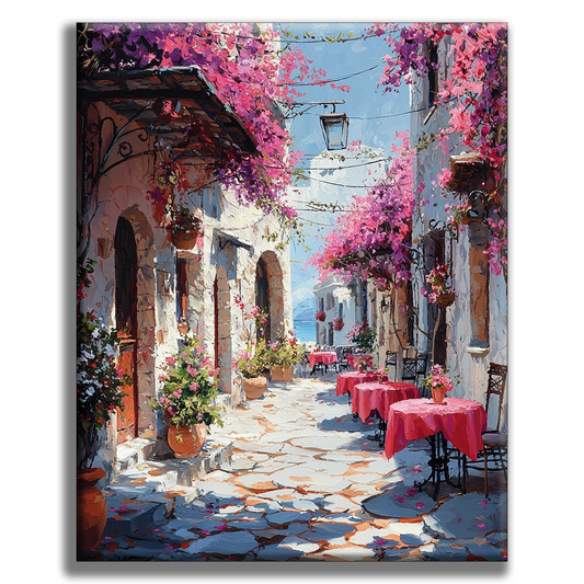 Paysage de café romantique - Peinture par numéros