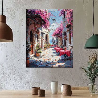 Paysage de café romantique - Peinture par numéros