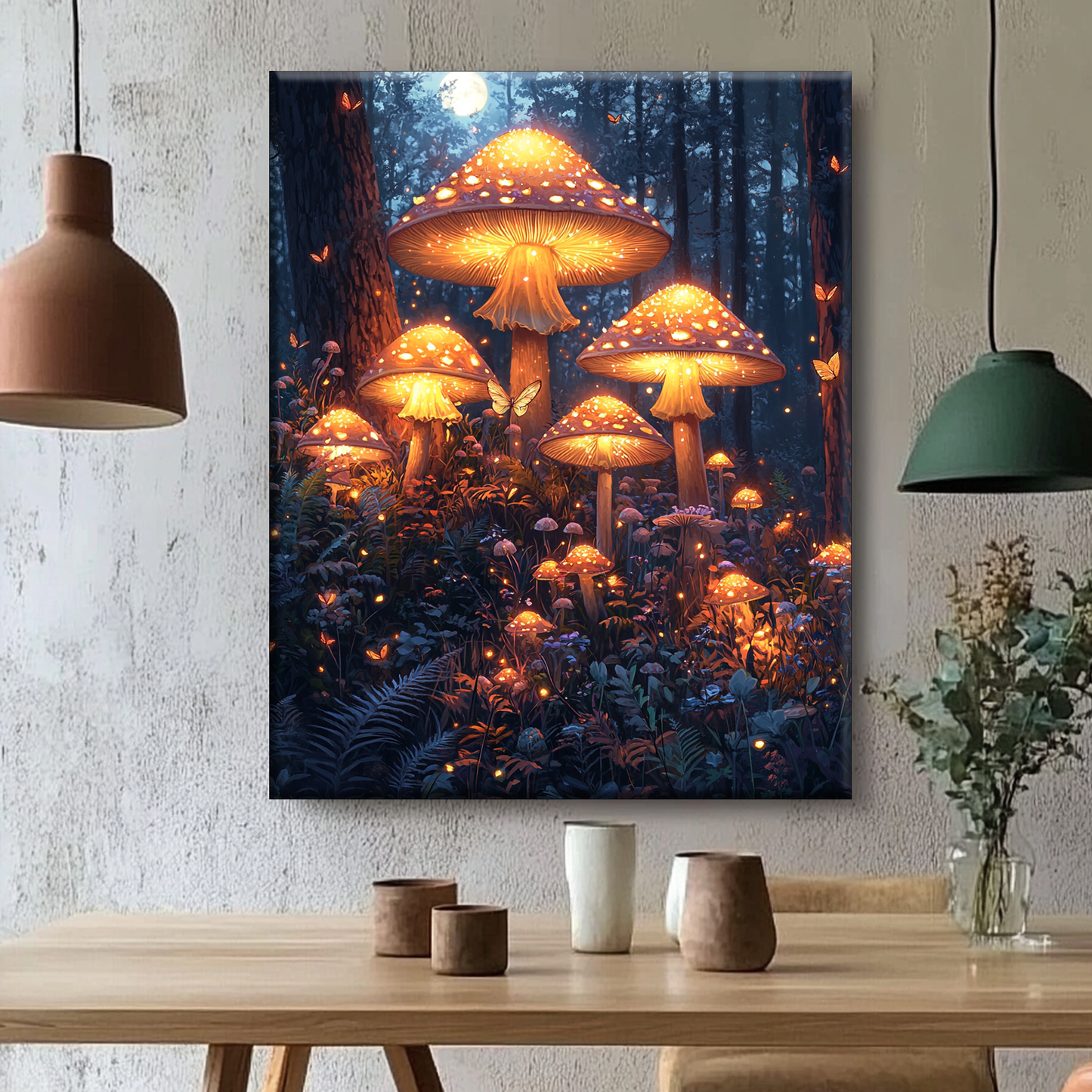 Forêt de champignons enchantée - Peinture par numéros