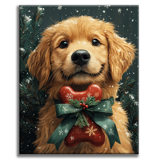 Chiot de Noël - Peinture par numéros