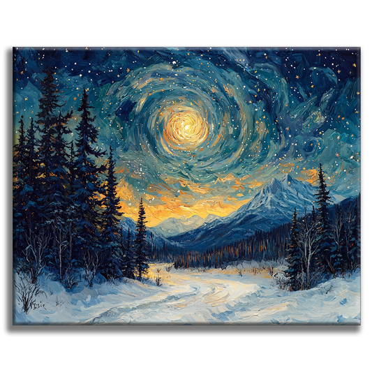 Nuit étoilée d'hiver - Peinture par numéros