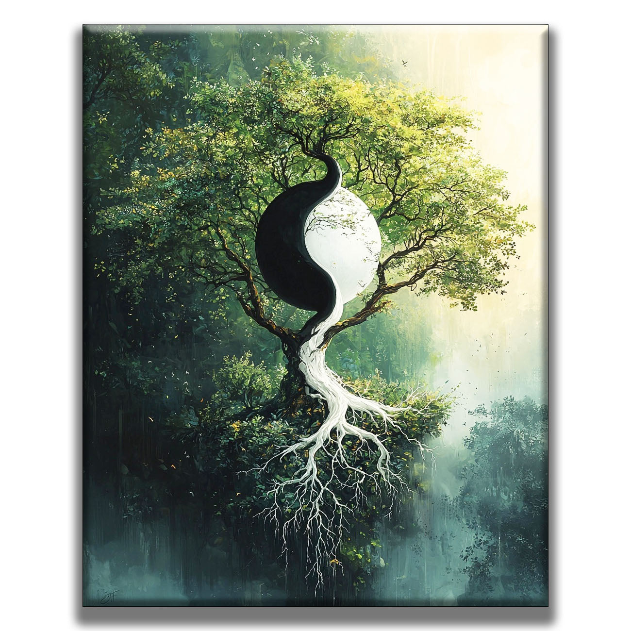 Yin et Yang de la forêt - peinture par numéros