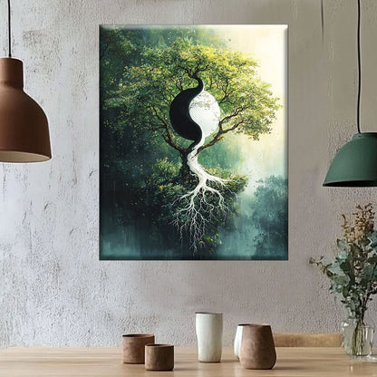 Yin et Yang de la forêt - peinture par numéros